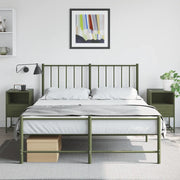 Comodini 2 pz-Set di 2 Tavolino da notte Verde Oliva 36x39x60,5 cm in Acciaio 162607