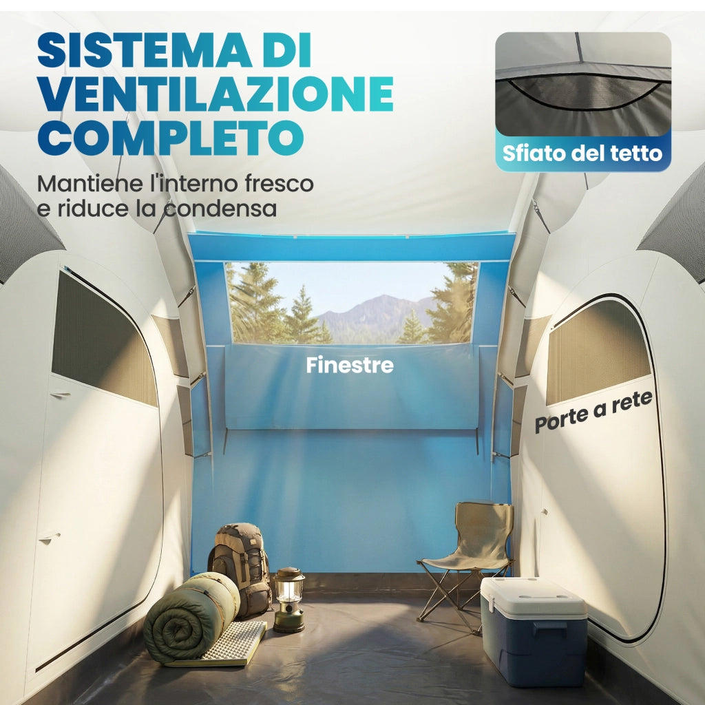 Tenda Gonfiabile 4 Persone 2 Camere ¨C Zephmum ¨C Blu