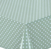 Tovagliolo da tavolo in tessuto lavabile rettangolare 140 x 200 cm con puntini salmone.