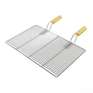 Griglia rettangolare per BBQ 67x40 cm In acciaio inox con manici Per grill a gas, a sfera ecc