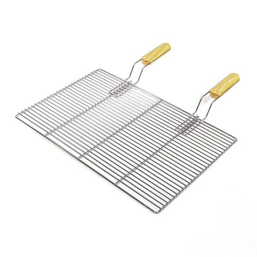 Griglia rettangolare per BBQ 67x40 cm In acciaio inox con manici Per grill a gas, a sfera ecc