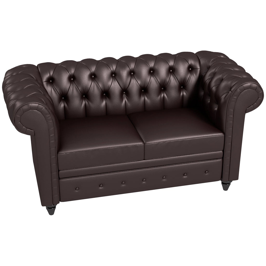 Divano 2 Posti 160x84x80 cm in Similpelle Marrone