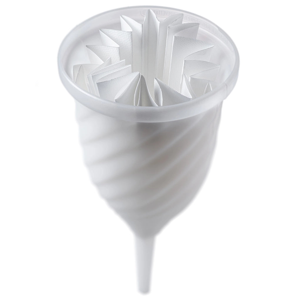 Filtro plissettato KADAX per filtrare liquori e vino con imbuto a spirale