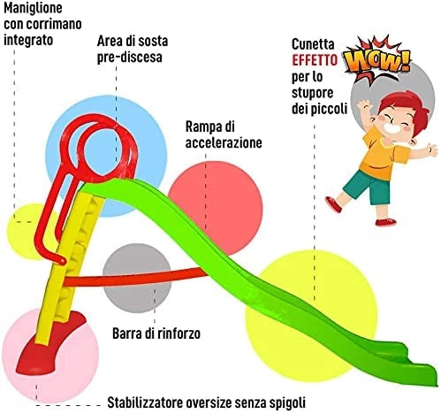 Scivolo per Bambini da giardino da casa Interno Esterno 207x85x111(h) Grande 3 Anni 4 Anni Scivolo Bimbi 2-6 Anni