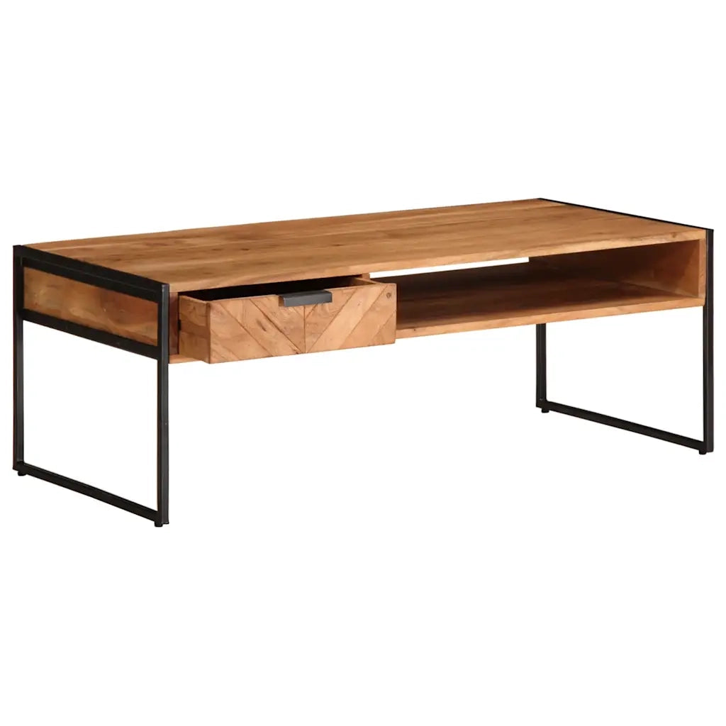 Tavolino da Salotto-Tavolino da soggiorno-Tavolo 110x55x40 cm in Legno Massello di Acacia 346605