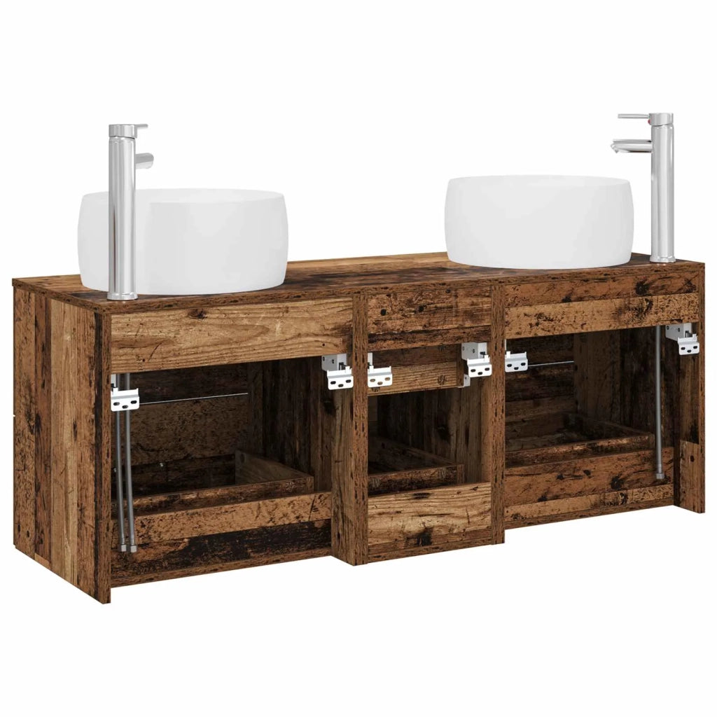 Set di mobili per il bagno 3 pz Legno antico 3405937