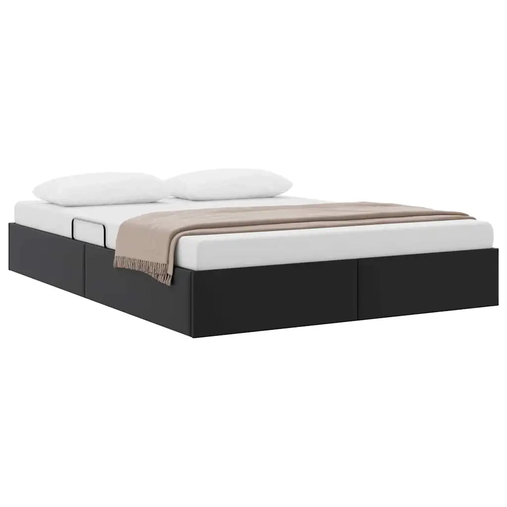 Letto con Contenitore Nero 153 x 203 cm Similpelle 3369974