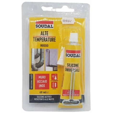 SILICONE ALTE TEMPERATURE IN BLISTER SOUDAL 60 ml - Rosso - SOUDAL