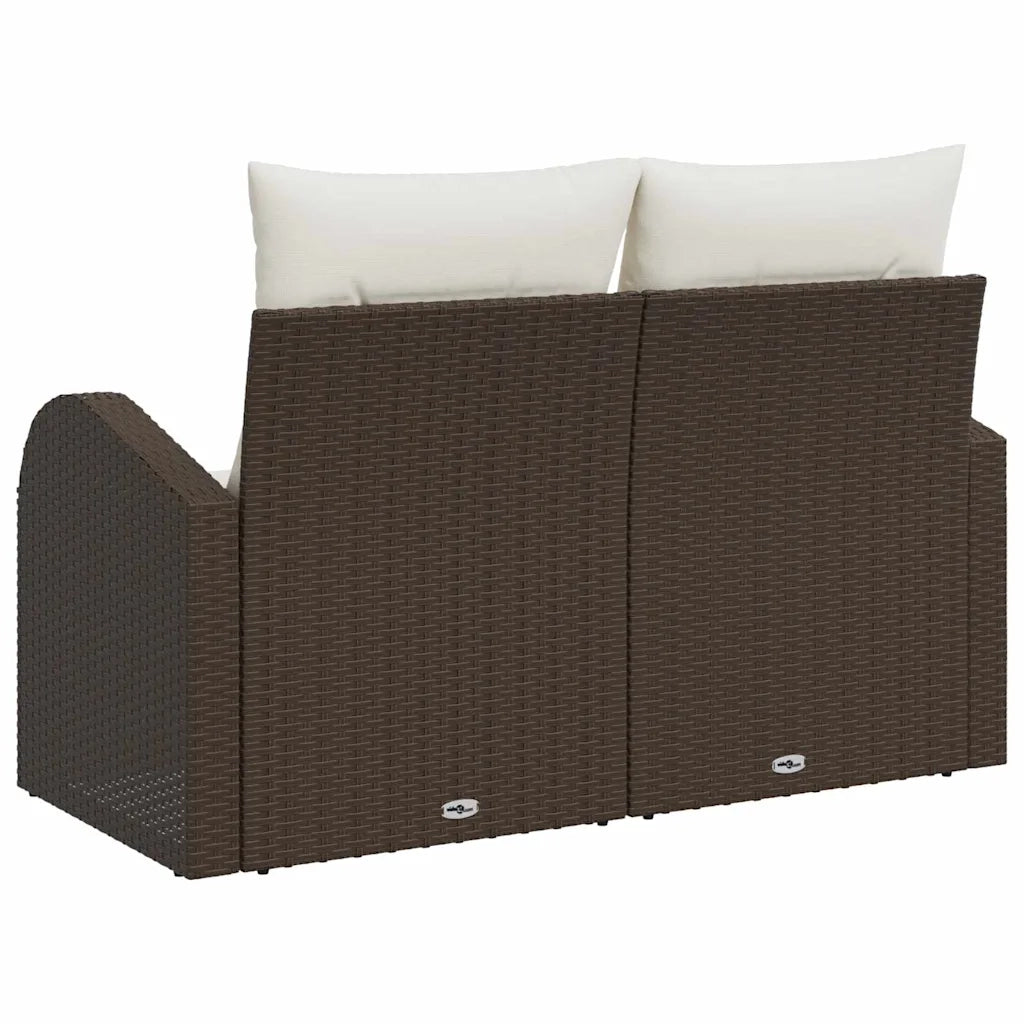 Divano da giardino-Sofa da Giardino-Divano da esterno Marrone 124 x 62 x 69cm polyrattan 391906