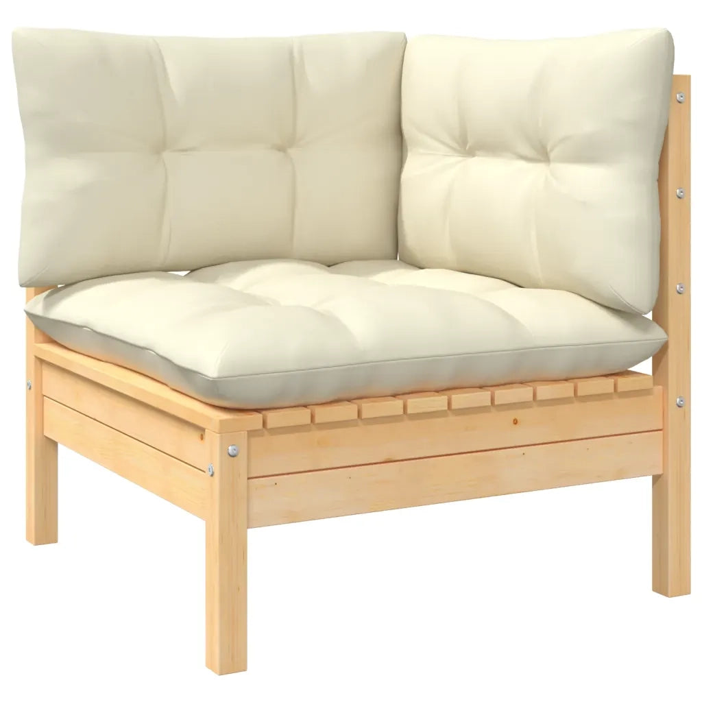 Set Divani da Giardino 8 pz con Cuscini Crema in Massello di Pino 3096502