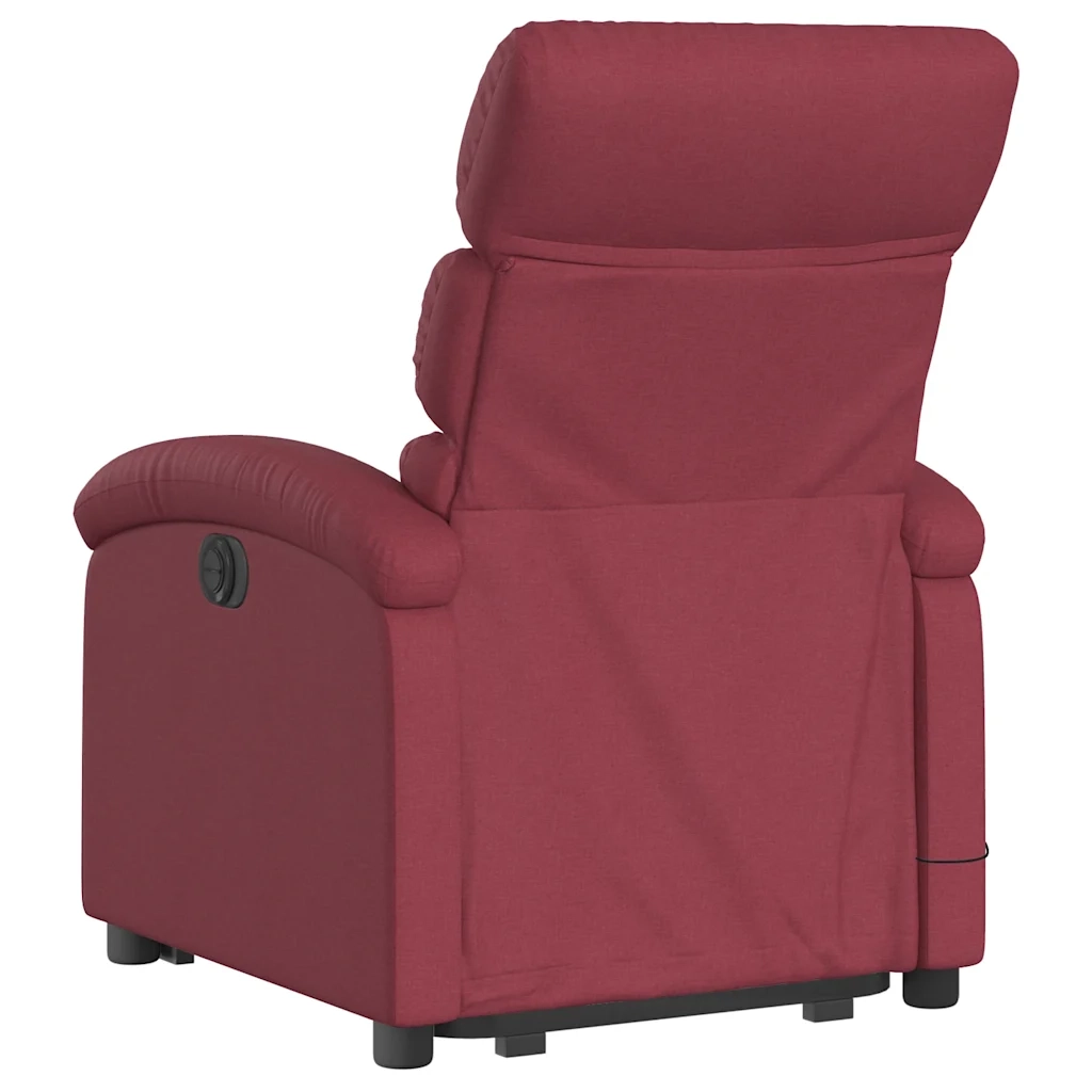 Divano Sedia-Poltrona Alzapersona Massaggio Reclinabile Rosso Vino Tessuto 880380