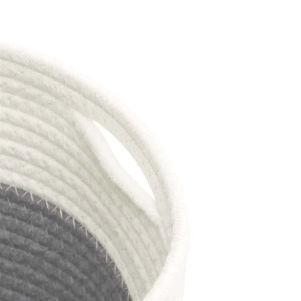 Cestini Portaoggetti 2 pz Grigio e Bianco ?24x18 cm in Cotone CFW3009779