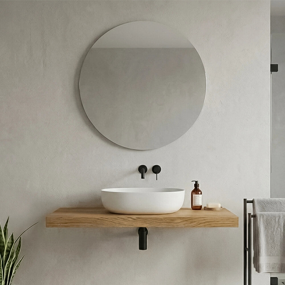 Mensolone bagno 120 cm in legno effetto rovere naturale Levia