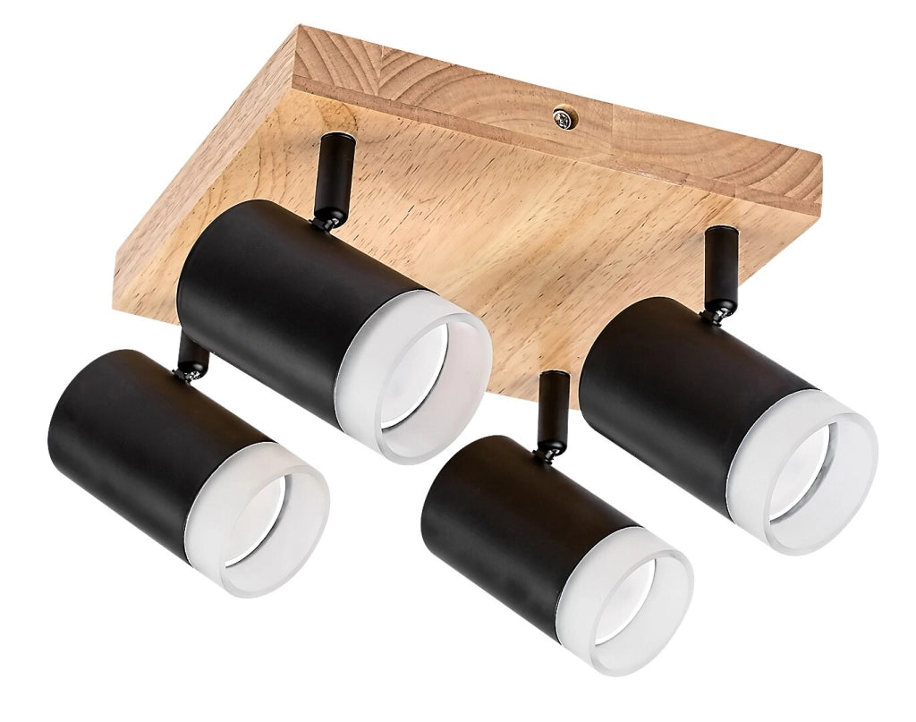 Spot plafoniera orientabile Toras rovere/nero 4xGU10 Rabalux
