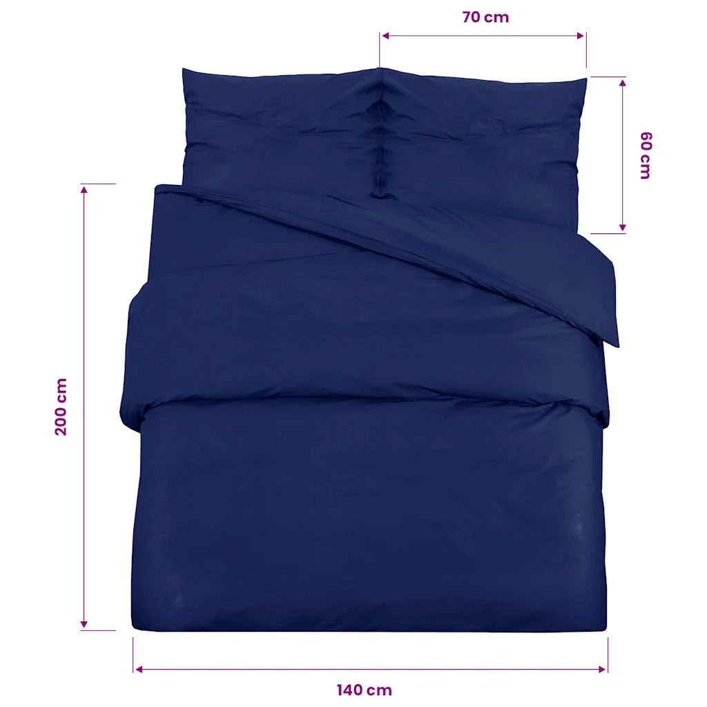 Set Copripiumino Blu Marino 140x200 cm in Microfibra Leggera CFW9615568