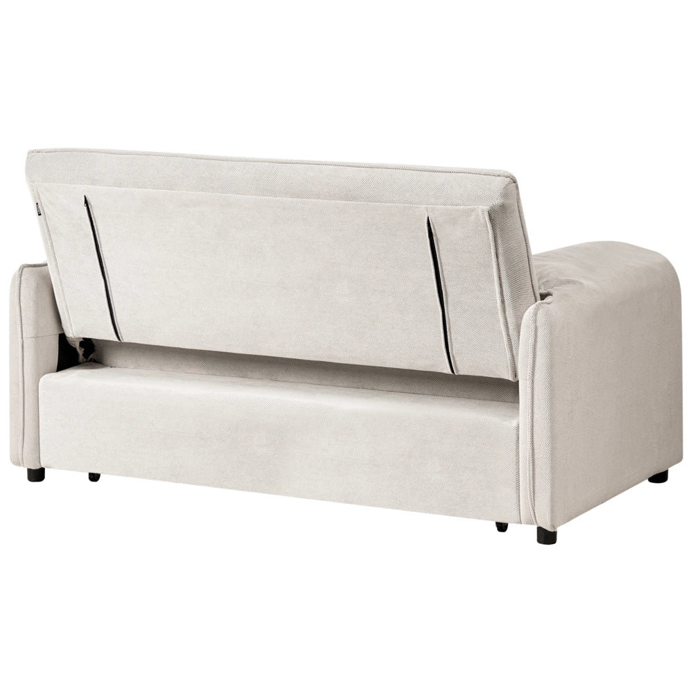 Divano letto in tessuto bianco sporco con funzione letto pieghevole Divano minimalista