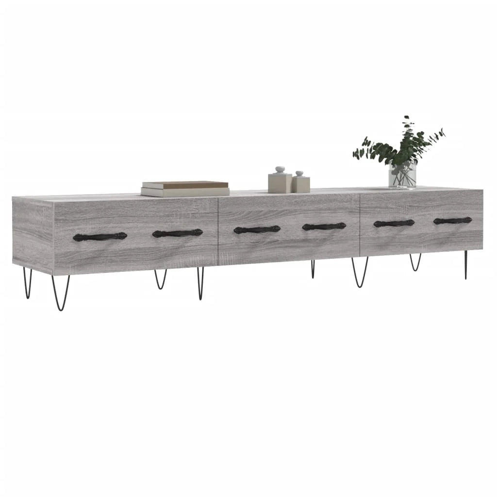 Mobile TV multimediale mensola TV credenza TV sala da pranzo soggiorno camera da letto Sonoma 150 x 36 x 30 cm legno ingegnerizzato grigio 02_0028414