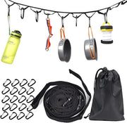 Cavo da campeggio premium 45 metri con grappini e ganci - accessori per tende, campeggio, escursionismo