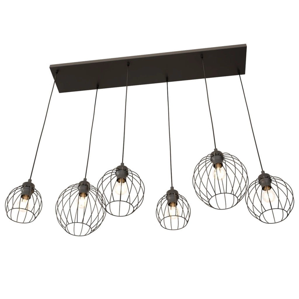 Lampada a sospensione Nando in acciaio nero
