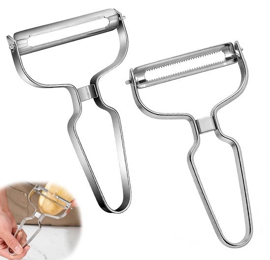 Set di schiller per verdure e patate in acciaio inossidabile - oscillatore a molla - duraturo e resistente alla corrosione - schiller a pendolo libero