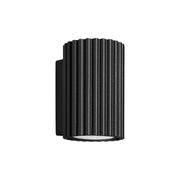 Applique moderna nera tubo zigrinato 10cm GU10 GRAVIO
