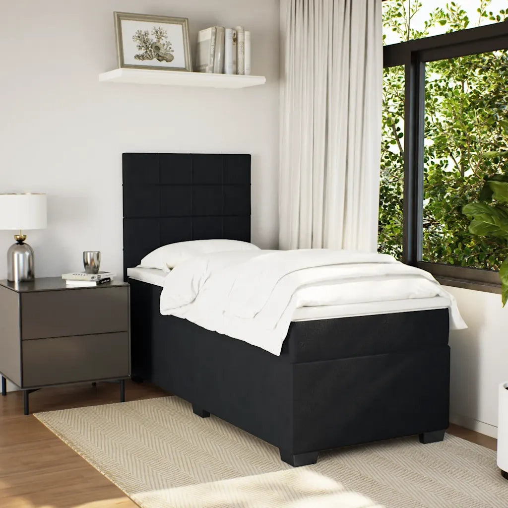 Giroletto a Molle con Materasso Nero 80x200 cm in Velluto 3293064