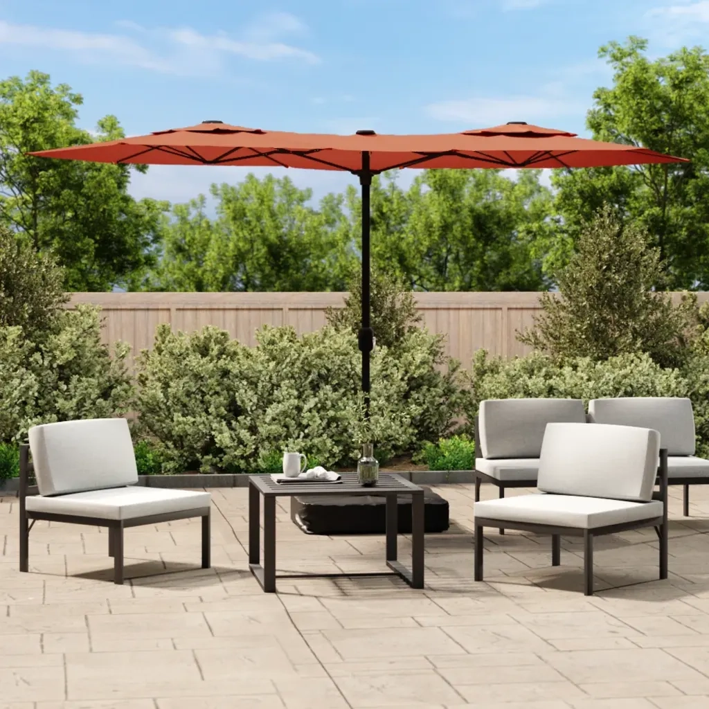 Ombrellone a Doppia Testa Terracotta 316x240 cm