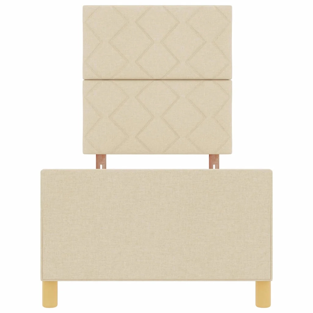 Struttura del letto con testiera Crema 80 x 200 cm Tessuto 3344765