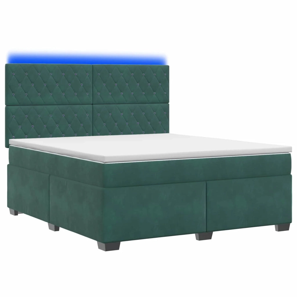 Letto box spring con materasso Verde Scuro 140 x 200 cm Velluto 3455117