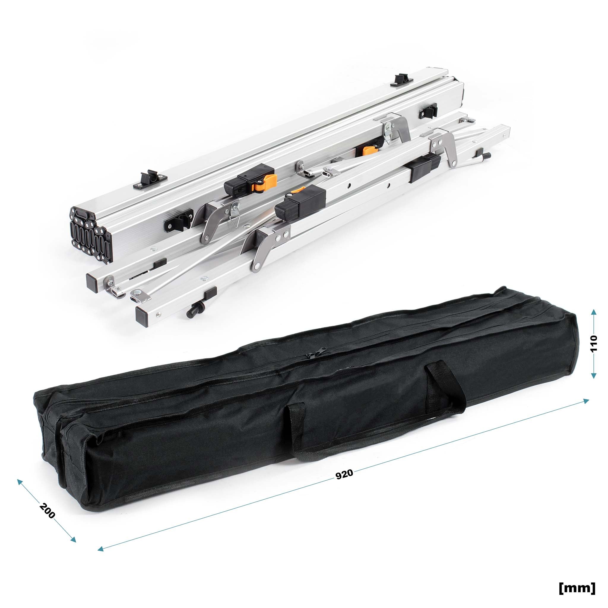 Tavolo da campeggio pieghevole e multifunzione grigio 90x53cm in alluminio