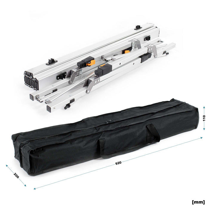 Tavolo da campeggio pieghevole e multifunzione grigio 90x53cm in alluminio