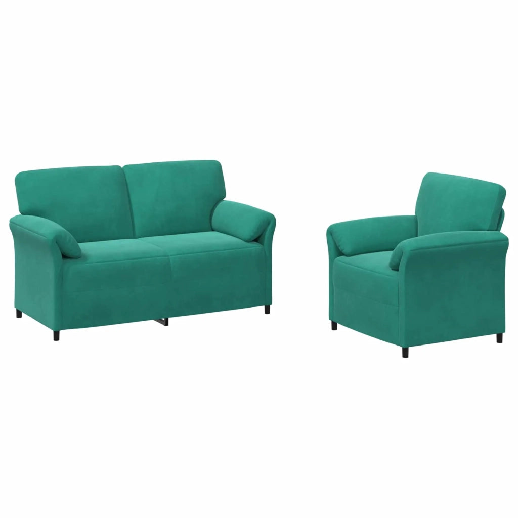 Set di divani 2 pz Turchese Velluto 3424909