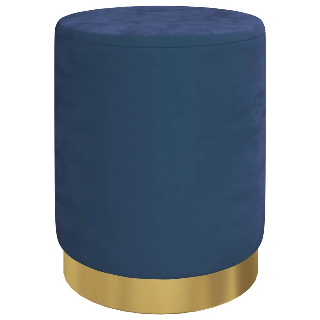 Sgabello Rotondo con Contenitore Azzurro in Velluto 31 x 37 cm 340284