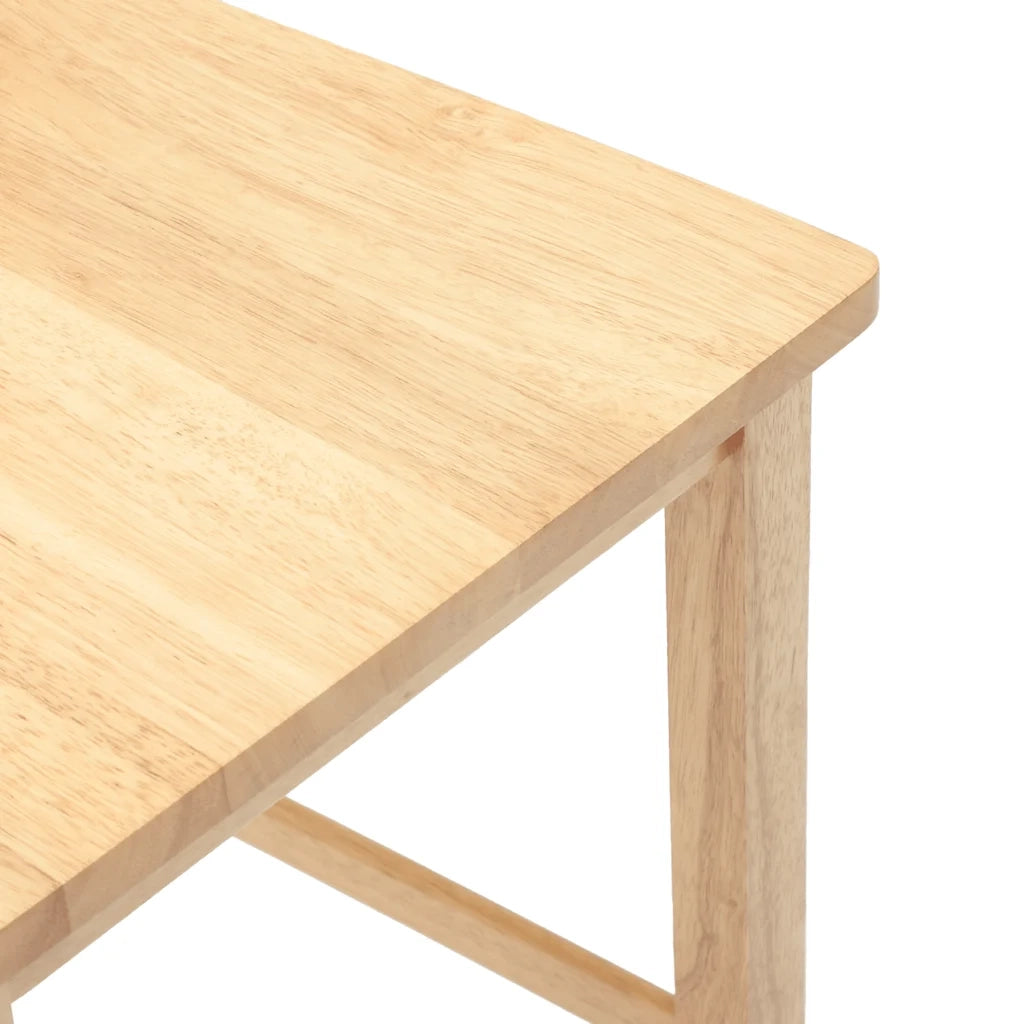 vidaXL Sgabelli da Bar 2 pz Naturale Legno Massello di Hevea