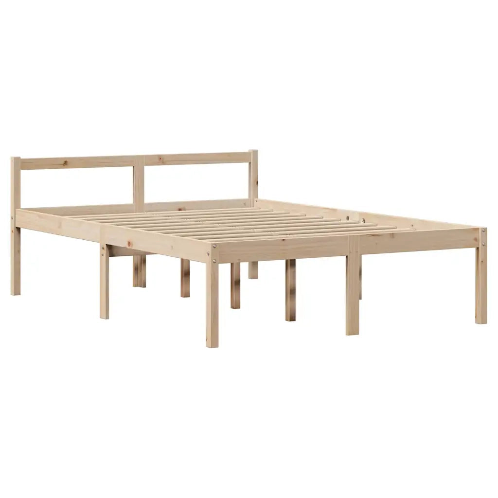Letto per Anziani con Testiera 160x200 cm Legno Massello Pino