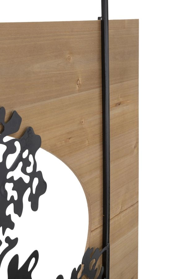 Pannello da Muro Tree Ferro e Wood Set 3pz 176x2x90 cm in Ferro e MDF Nero e Marrone