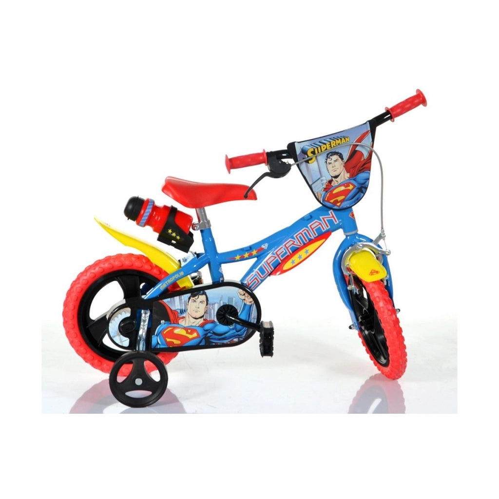 SUPERMAN 12", bicicletta per bambini, bici bambino, adatta a bambini tra i 3 e i 5 anni, per altezza tra 85 e 105 cm, co