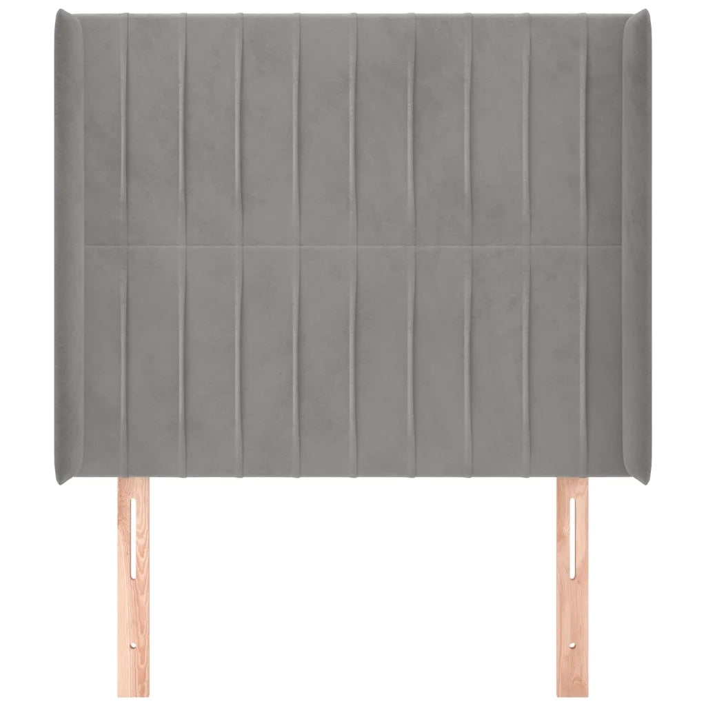 Testiera ad Orecchio Grigio Chiaro 93x16x118/128 cm in Velluto cod mxl 40833