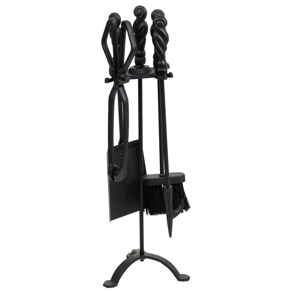 Set di 5 utensili per spazzacamino in metallo nero
