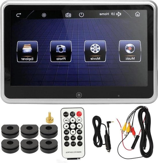 Monitor touchscreen autoalzo 101 pollici 1080P HD audio e video - Porta USB slot per scheda di memoria.