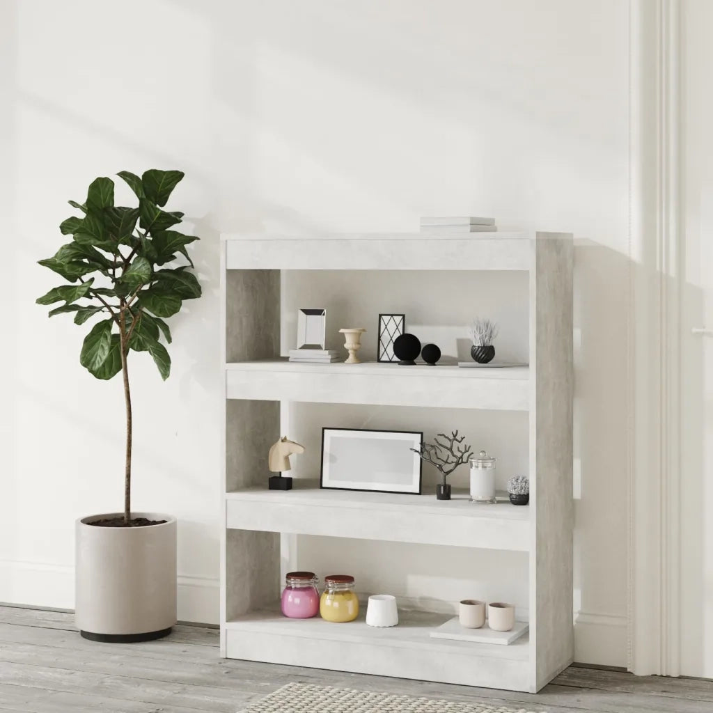 Libreria/Divisorio Grigio Cemento 80x30x103cm Legno Multistrato 811704