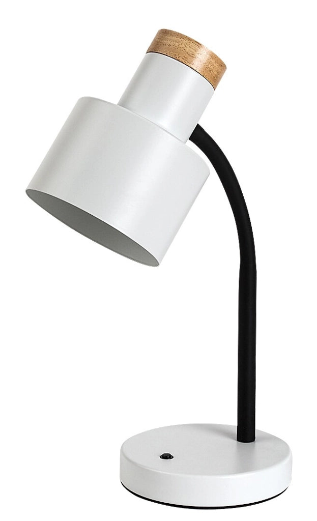 Lampada da scrivania Pastro 1xE27 nero bianco legno Rabalux