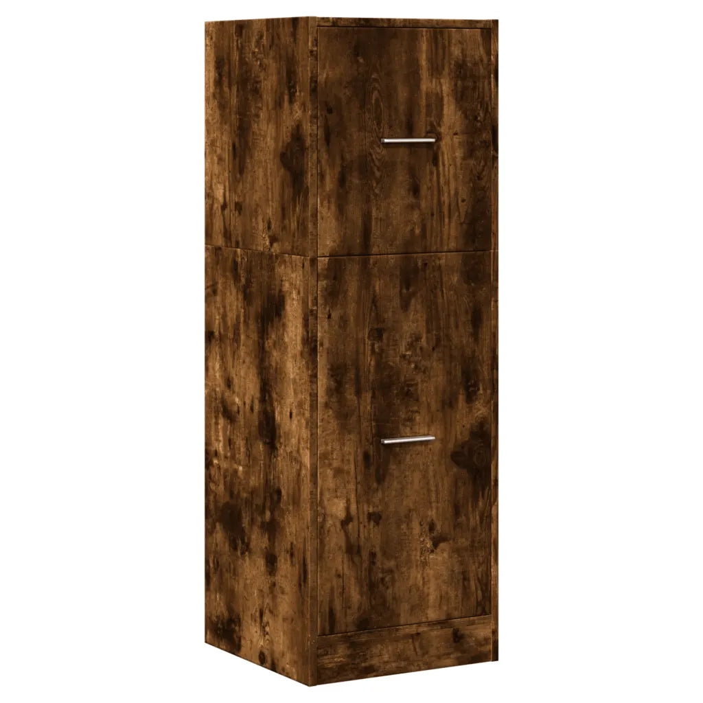 Mobiletto da farmacia multifunzionale con cassetti 40 x 41 x 118 cm in legno composito finitura rovere affumicato 02_0050641