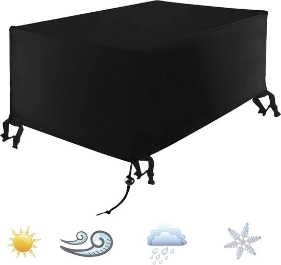 Copertura protettiva per mobili da giardino, impermeabile, poliestere, ombrello da tavolo, sedie, gruppi di divani, arredamento da giardino, nero, 135 x 135 x 75 cm