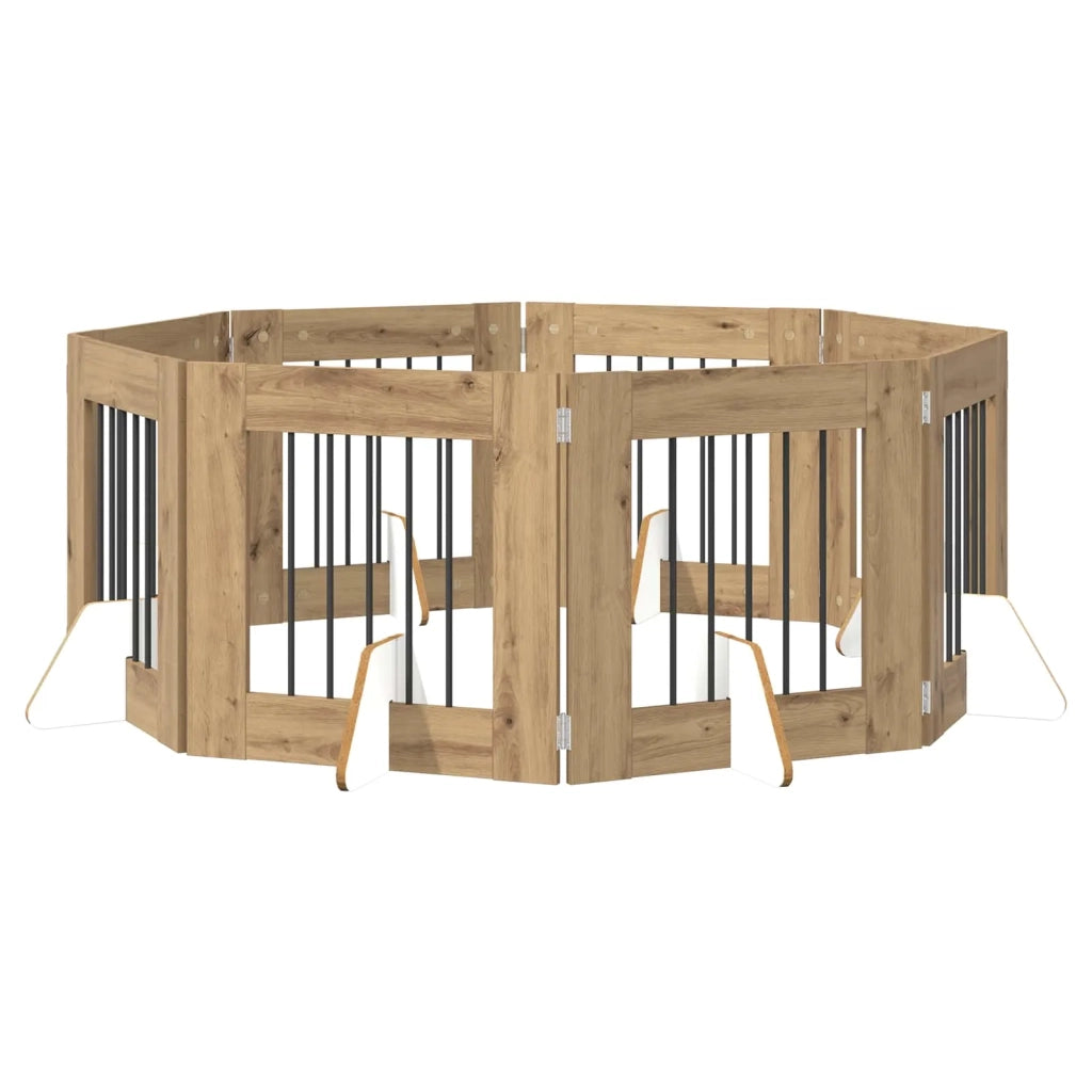 Cancello per cani con supporti 8 pcs Rovere Artigianale 892168