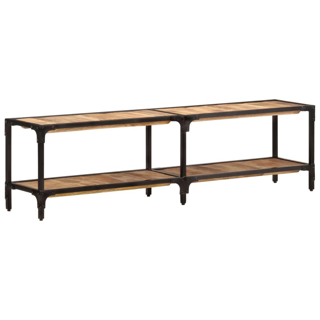 Mobile TV multimediale mensola TV credenza TV sala da pranzo soggiorno camera da letto 150 x 30 x 41 cm legno massello di mango marrone 02_0025963