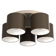 Plafoniera 5 luci E27 beige marrone Arden Luminex