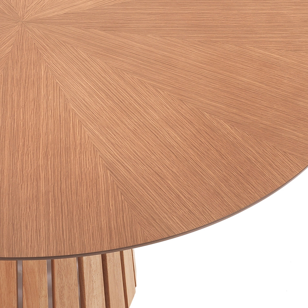 Tavolo rotondo MALTA WOOD in MDF rovere e gambe nere