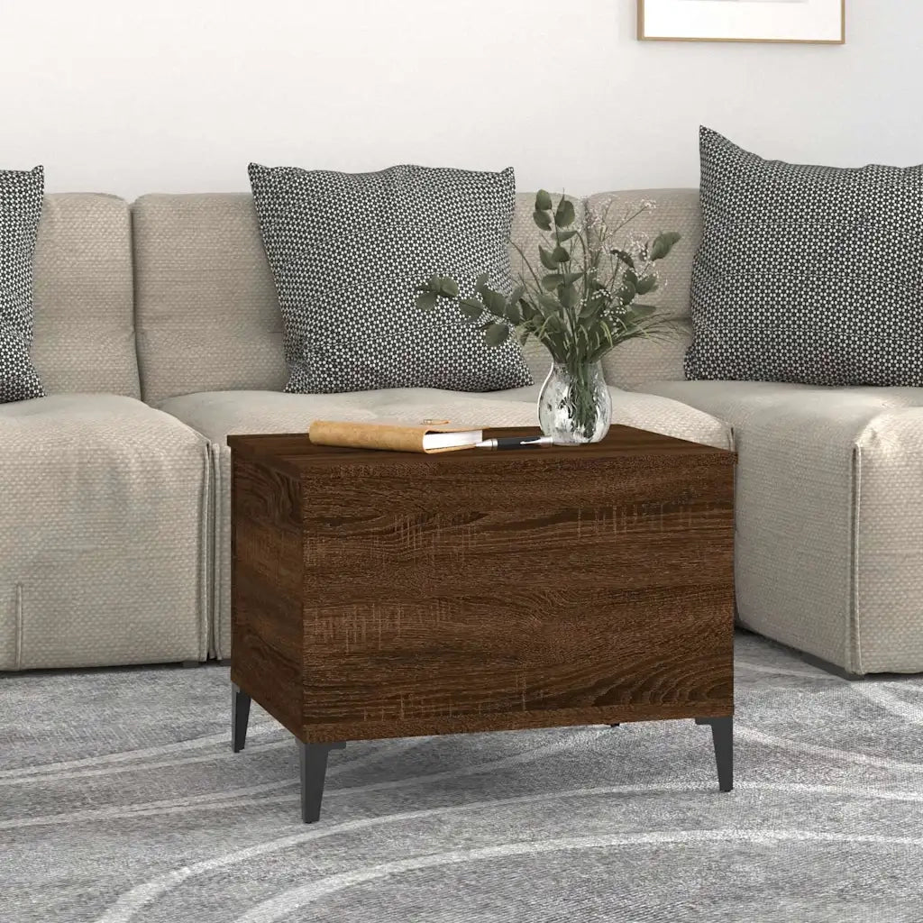 Tavolino Salotto Rovere Marrone 60x44,5x45 cm Legno Multistrato 819579