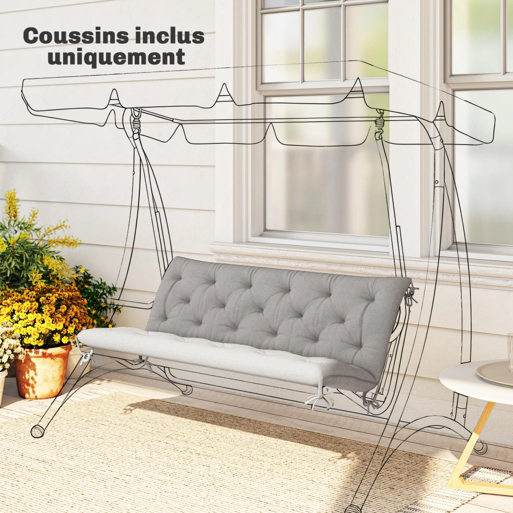 Cuscino per divano da giardino 3 posti ¨C zephmum ¨C 150x98x8 cm grigio chiaro